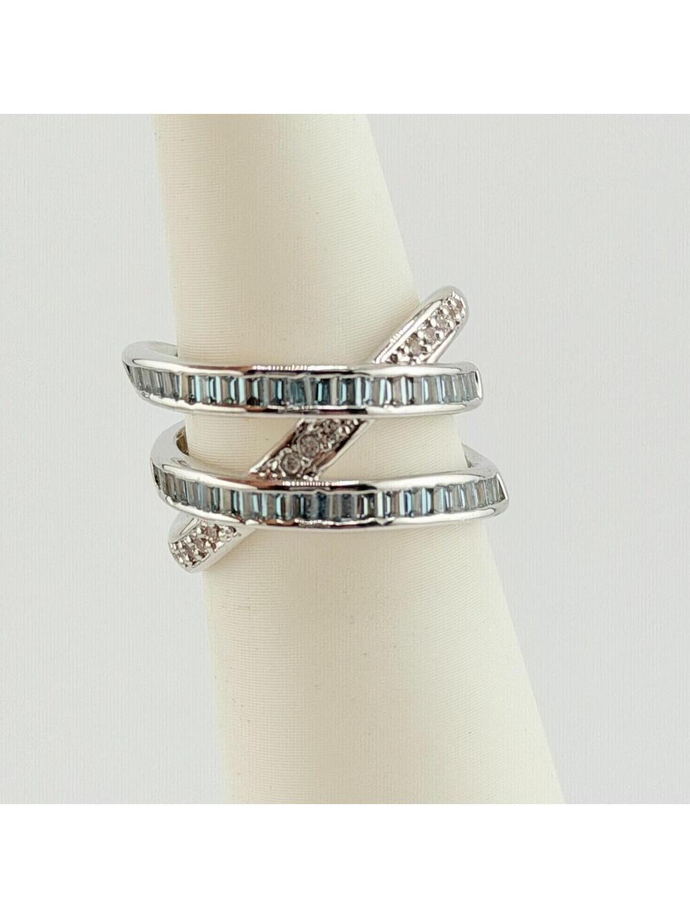 Bomb Party March 2026 Sz 7 "The Dahlia Ring" Aquamarine on Rhodium